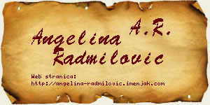 Angelina Radmilović vizit kartica